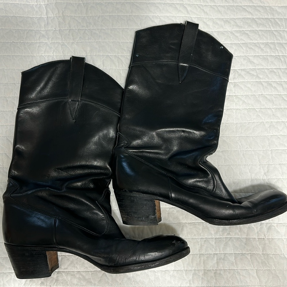 black Leather moto   Cowboy Womens Boots 10.5 last call!!! rocker boots